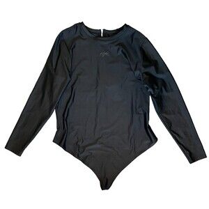 AIR JORDAN Womens Essentials BODYSUIT Long Sleeve BLACK Flight Shirt Size 2X NWT